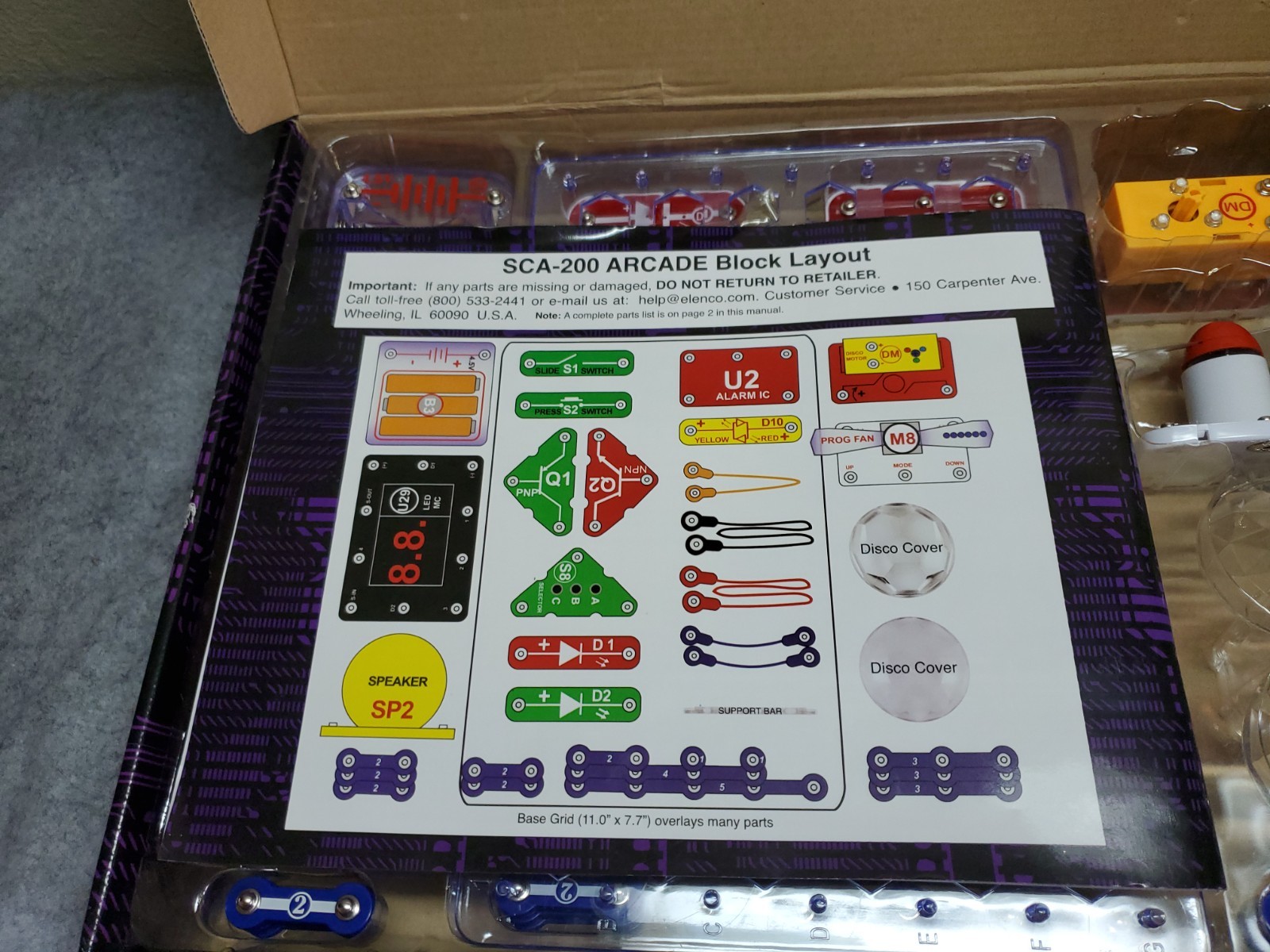 Elenco Snap Circuits Arcade Games of Learning and Fun, SCA-200, Preown, Complete