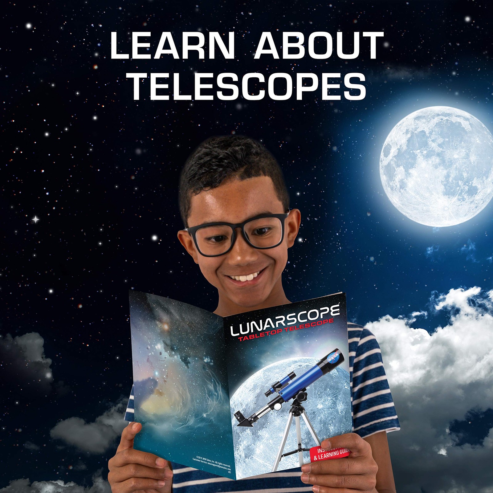 Blue Marble Nasa Lunar Telescope For Kids 90X Magnification Includes Two