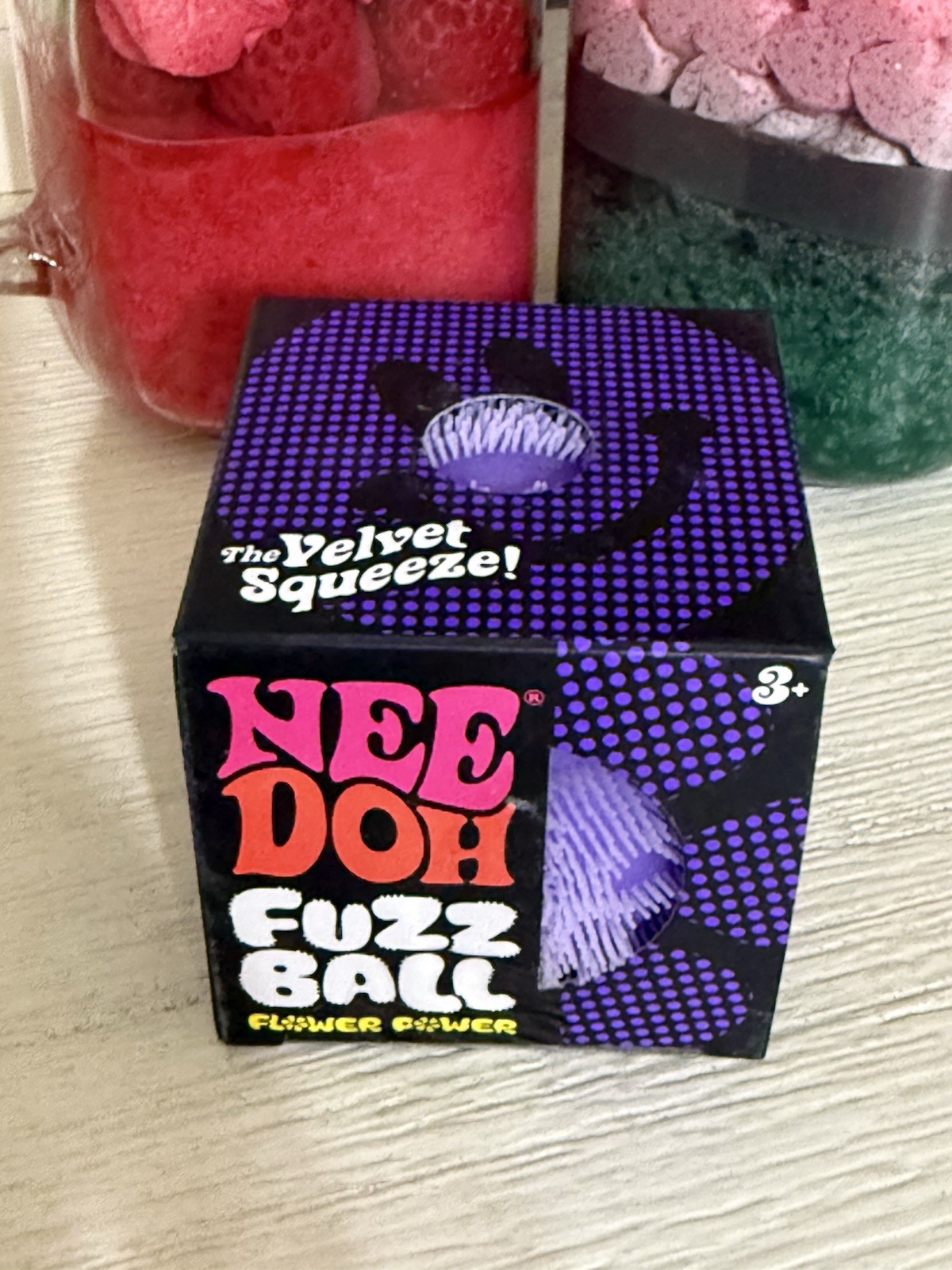 Purple Needoh FUZZ BALL Flower Power Nee Doh Squishy NEE-DOH Fuzzball AUTHENTIC