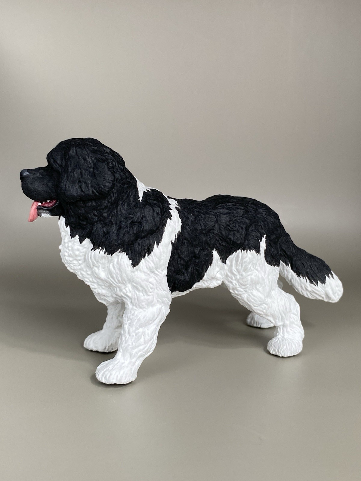 OOAK Custom Schleich PAPO Newfoundland Dog Plastic Toy Animal Figure