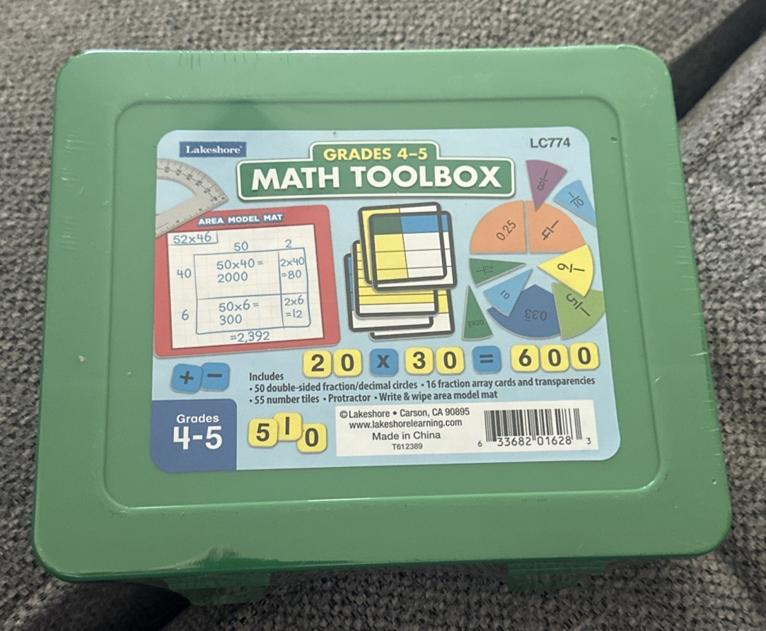 Lakeshore Math Toolbox Grades 4-5 Fractions Decimals Number NEW