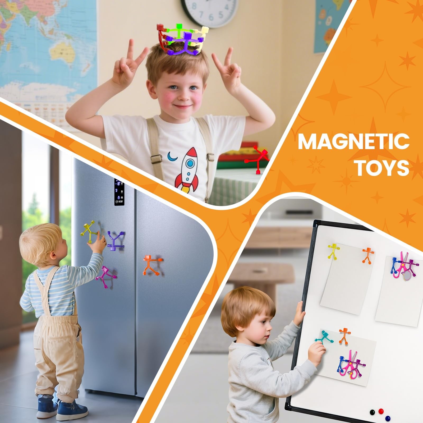 15PCS Magnetic 2.95 x 2.76 inches, Red, Orange, Yellow, Green, Blue, Purple