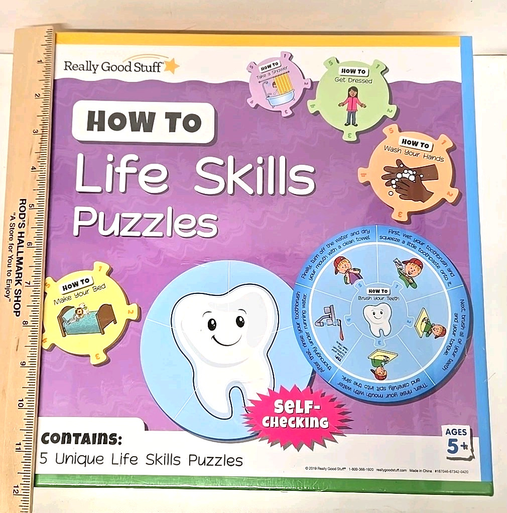How To Life Skills Puzzles 5 Self-Check Kids Learning Toy New Really Good Stuff