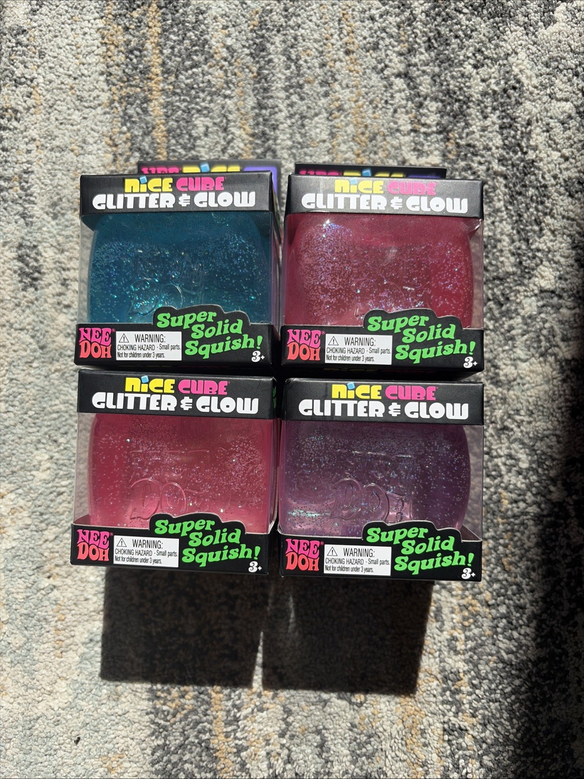 Viral Needoh Pk Glitter & Glow 4 Pk Nice Cube Free Ship New 21/ea
