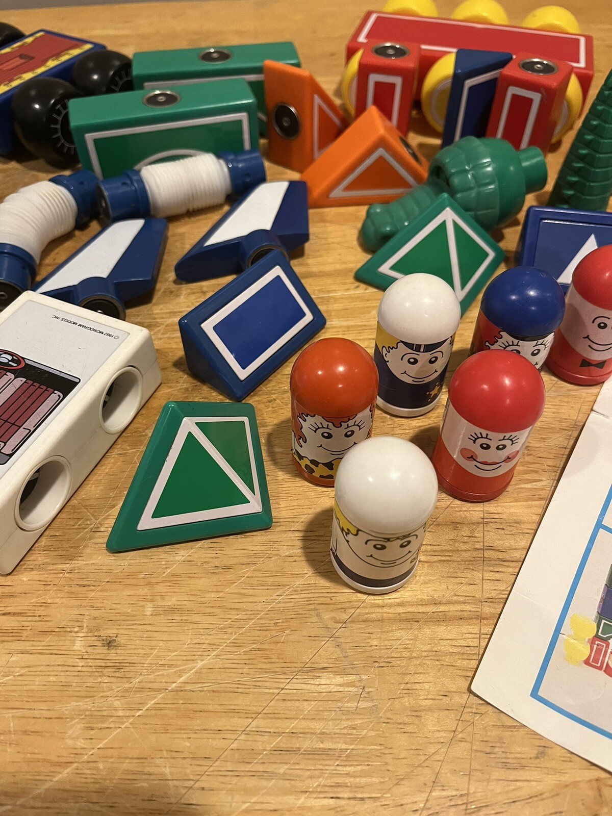 VTG 1987 Kidstar Imaginetics Learning Blocks Animal Turnarounds Cars 40 Pieces