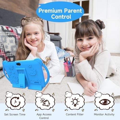 7″ Kids Tablet Android 12, 4GB RAM, 32GB Storage, Bluetooth, IPS Screen, Parenta