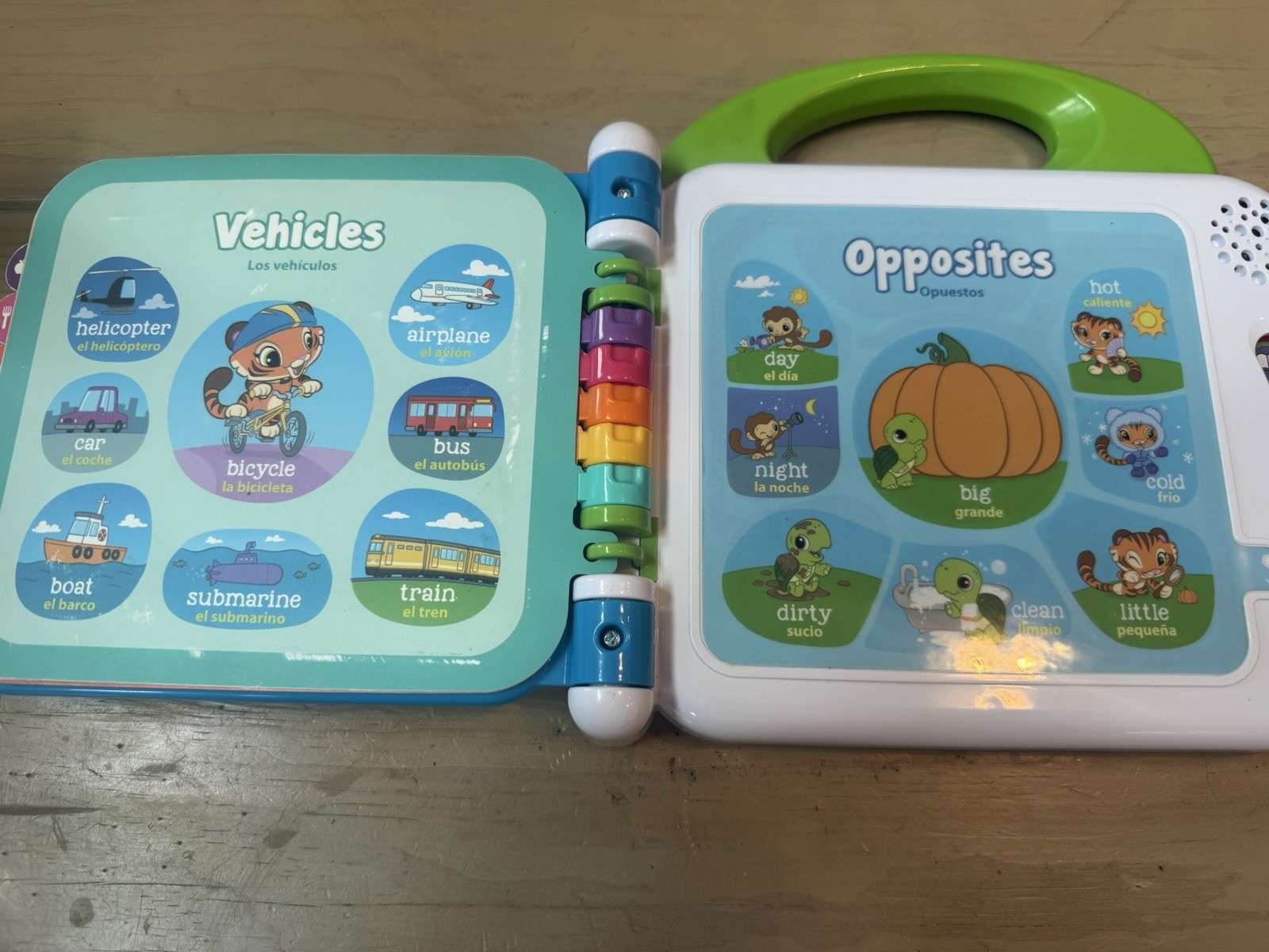 LeapFrog 100 Words Book English Spanish Bilingual Learning Toy Tested Works