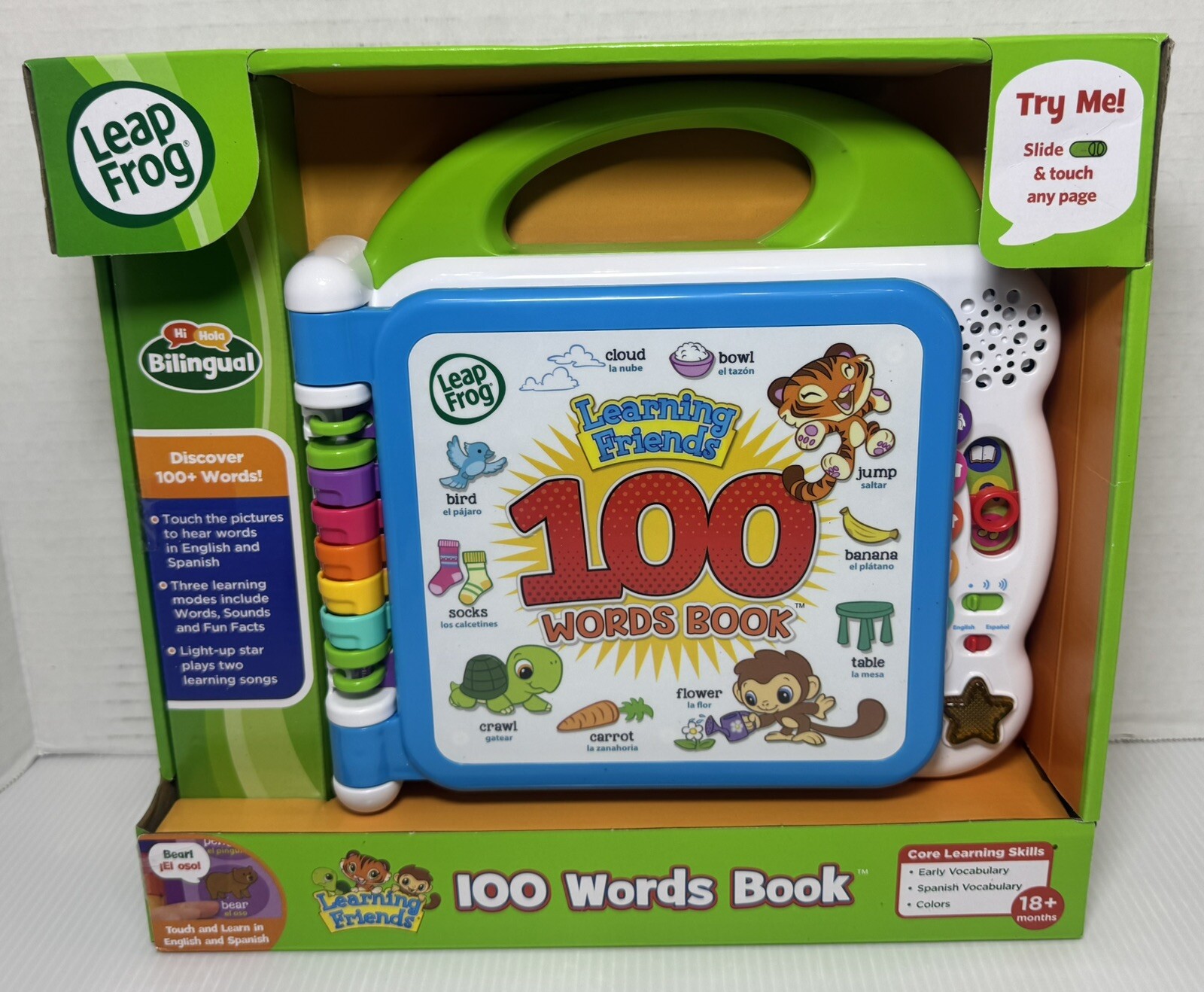 LeapFrog Learning Friends 100 Words Book Electronic Learning Espanol English