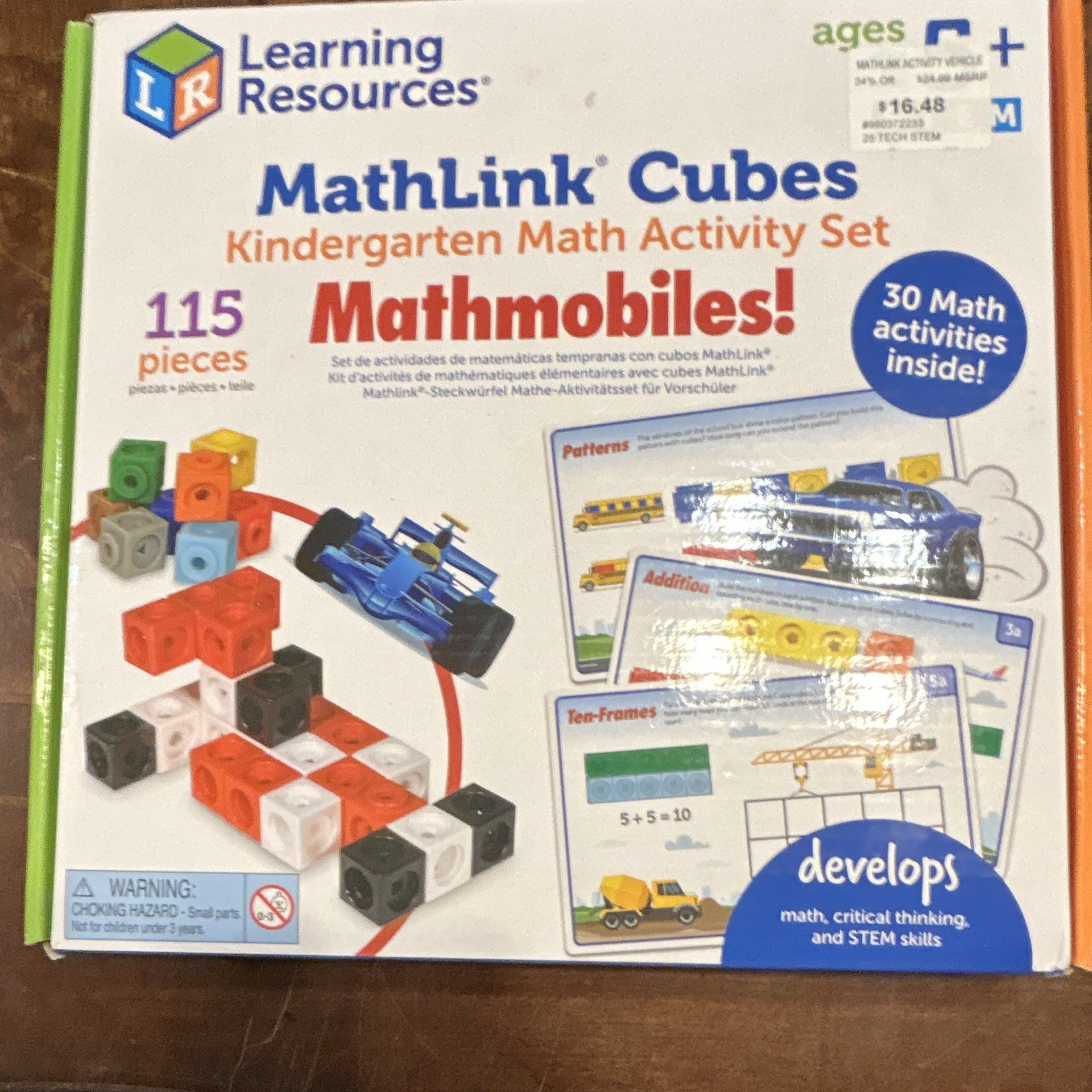 Learning Resources MathLink Cubes Mathmobiles Activity Set, 115 Pieces, Ages 5+