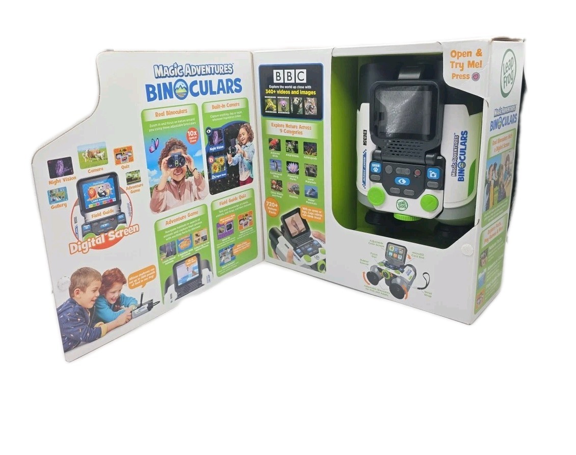 Leap Frog Magic Adventures Binoculars W/Screen Capture Night Vision For Kids New