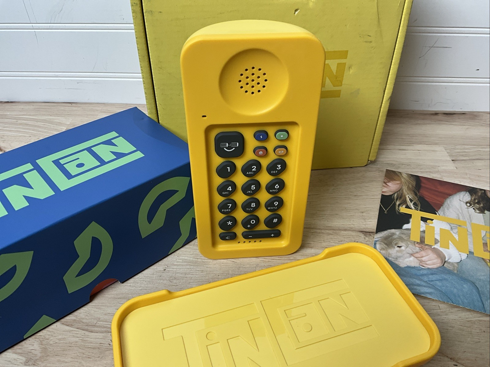 Tin Can Yellow Phone Kids Landline Answer Me – No Power Cable