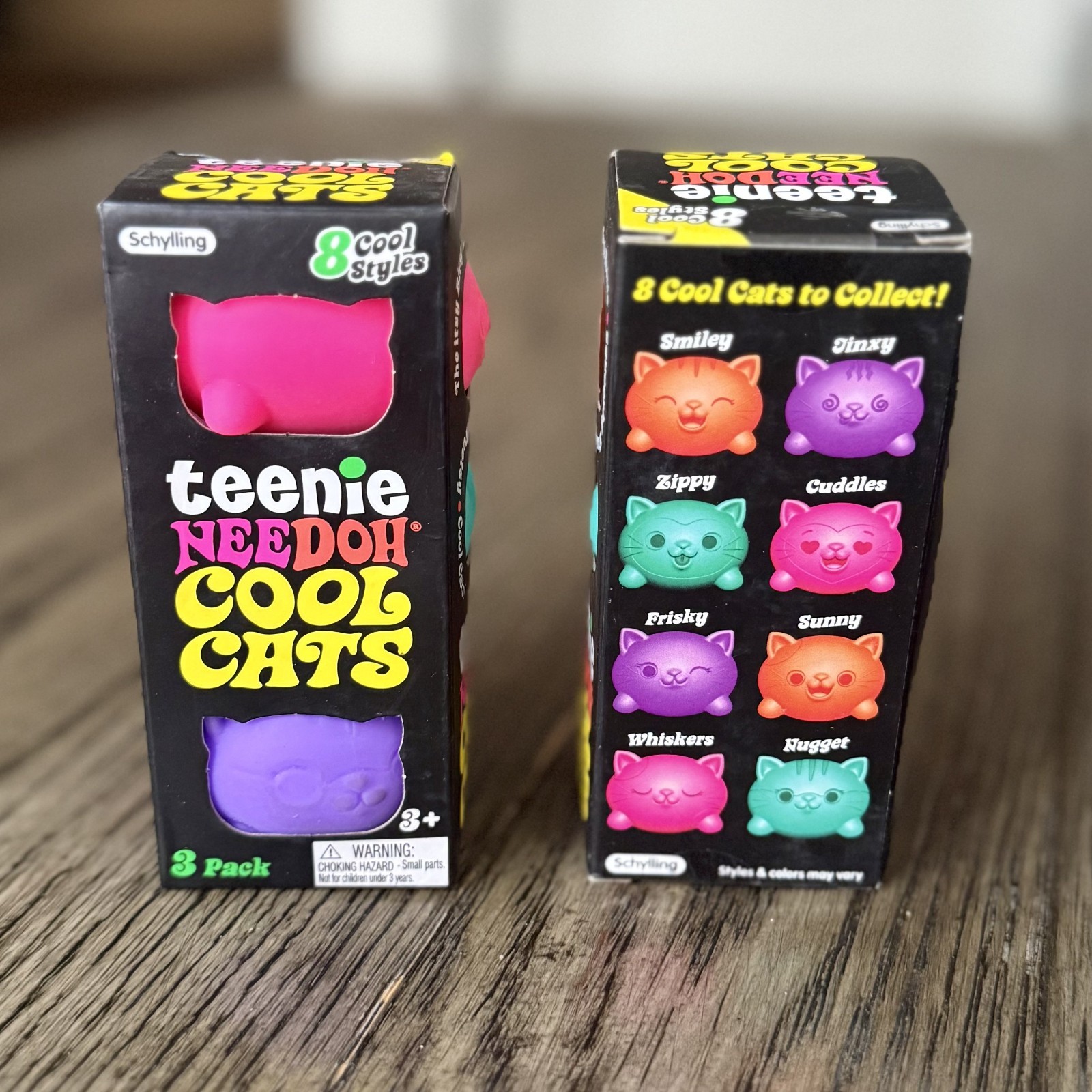 Schylling NeeDoh Teenie Cool Cats 3-Pack Squishy Sensory Fidget Stress Toy New