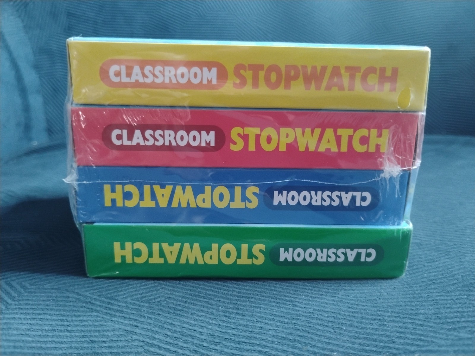 LAKESHORE CLASSROOM LEARNING STOPWATCH 4 PACK – YELLOW – RED – BLUE & GREEN