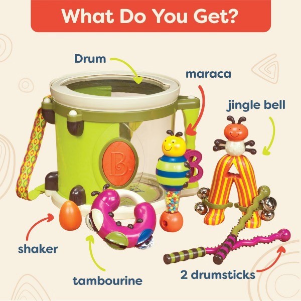 Toy Drum Set 7 Instruments – Parum Pum Pum: Music Percussion, Social Skills