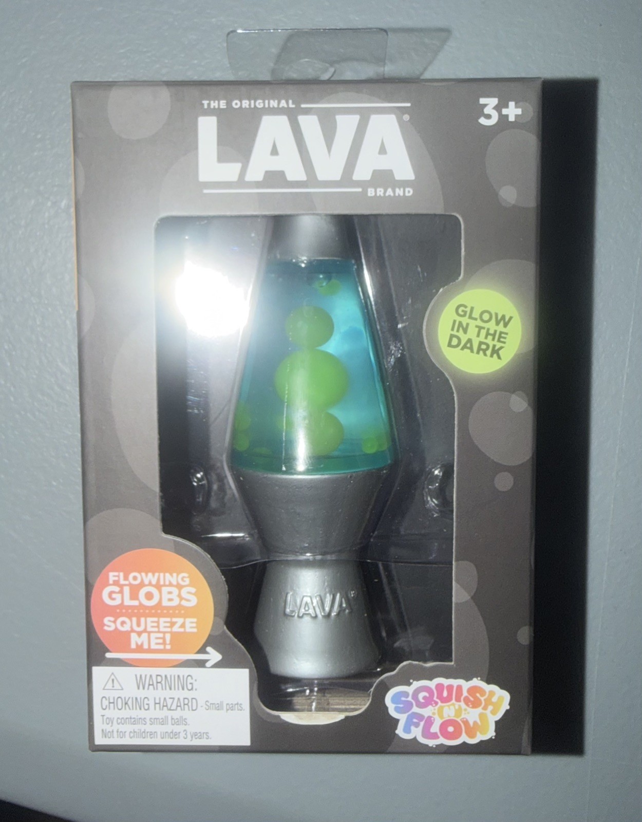 Schylling Lava Squish N Flow Squishy NeeDoh Glow In The Dark Lava Lamp Blue/Grn