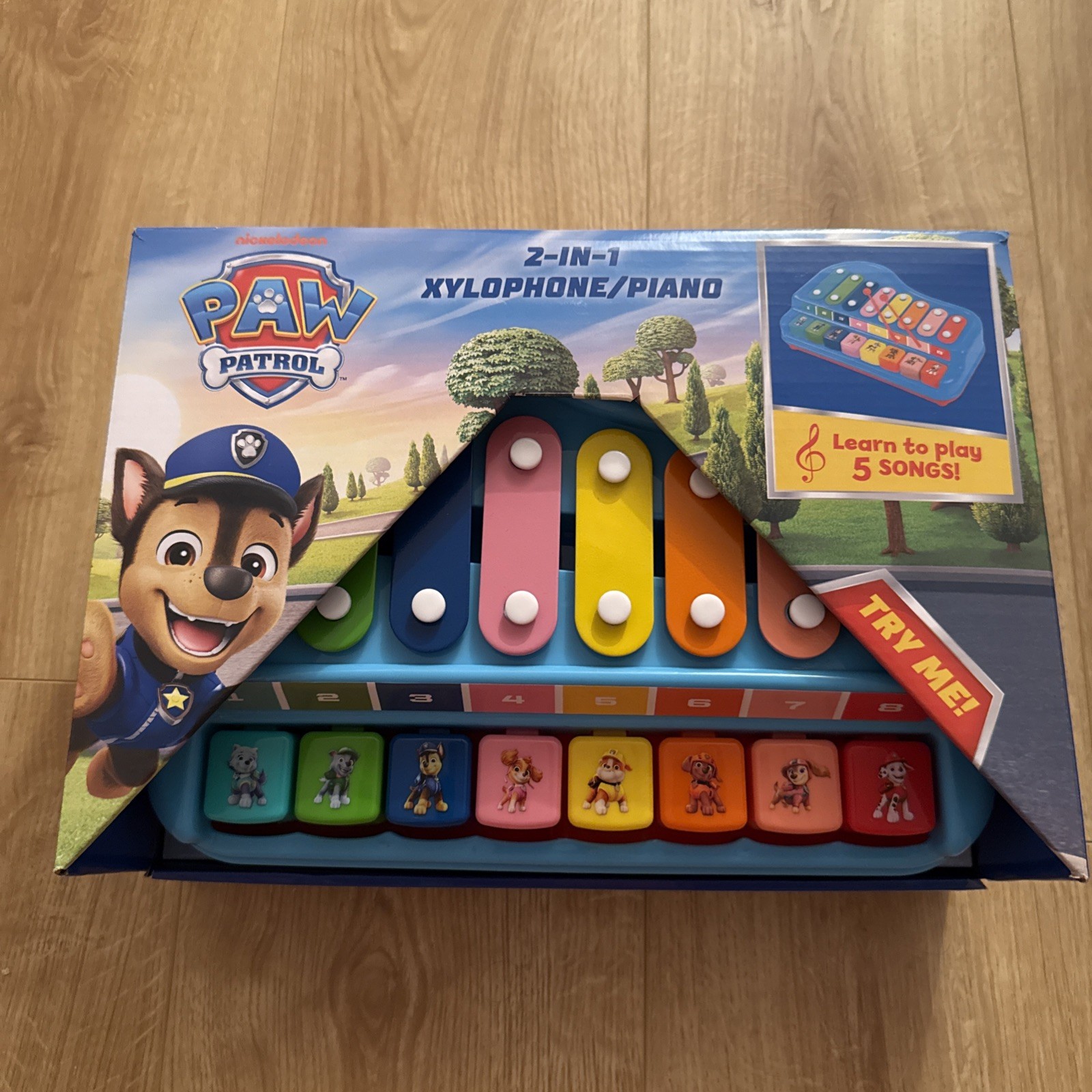 PAW PATROL 2 In 1 XYLOPHONE PIANO NEW IN BOX Nickelodeon SKY BLUE