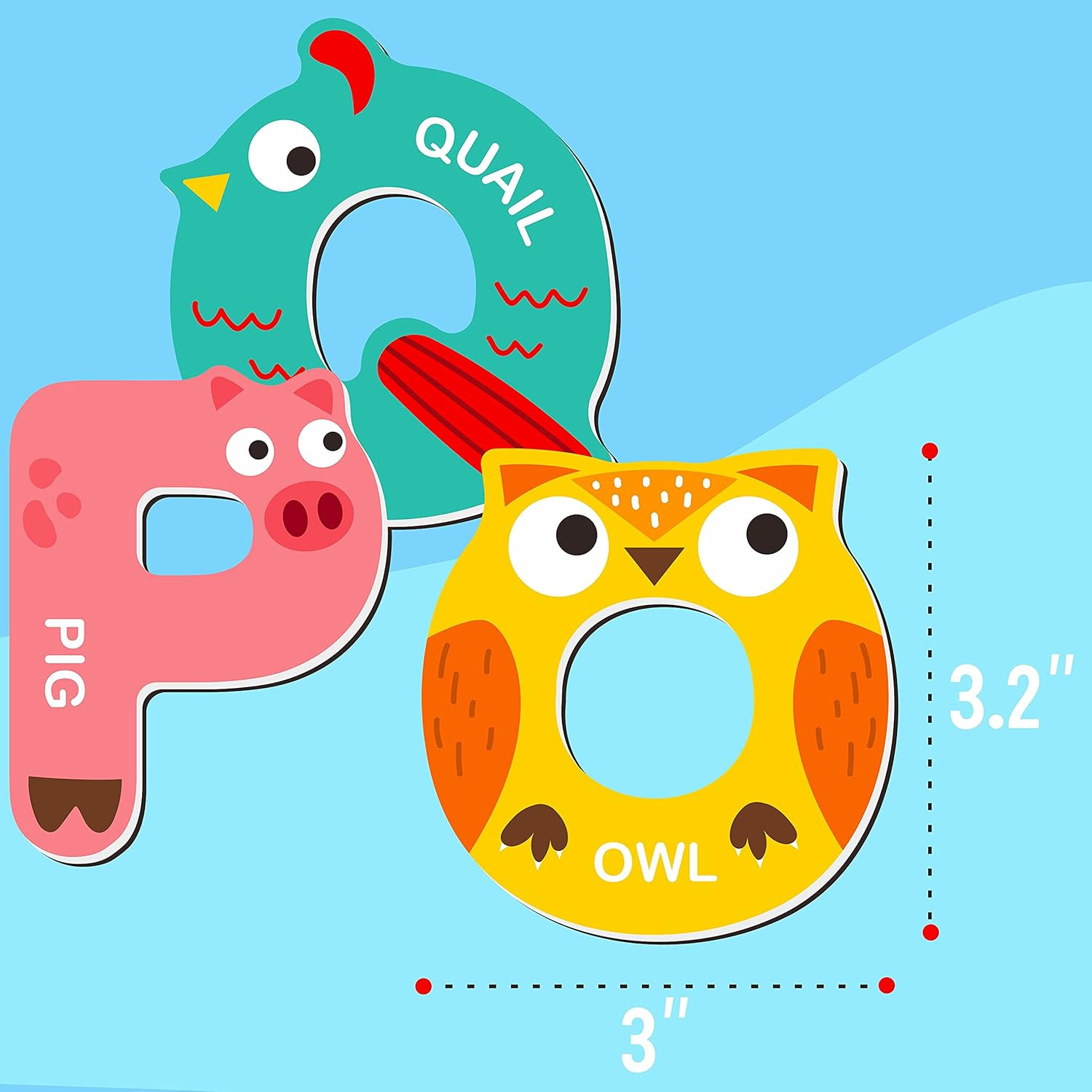Large Magnetic Animal Alphabet Letters ABC Fridge Toys Kids 3-5 Years (70 chars)