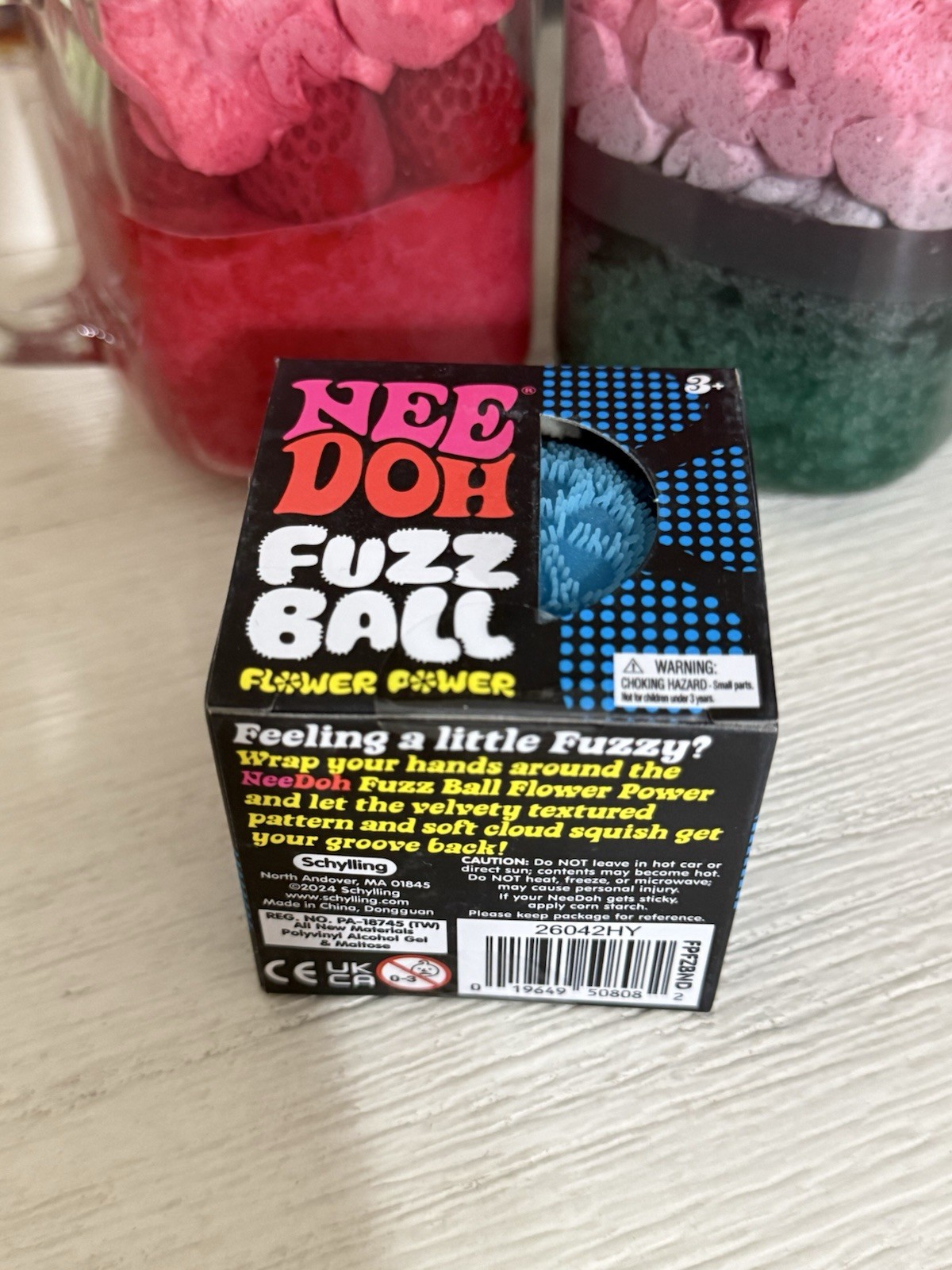 BLUE Needoh FUZZ BALL Flower Power Nee Doh Squishy NEE-DOH Fuzzball AUTHENTIC US