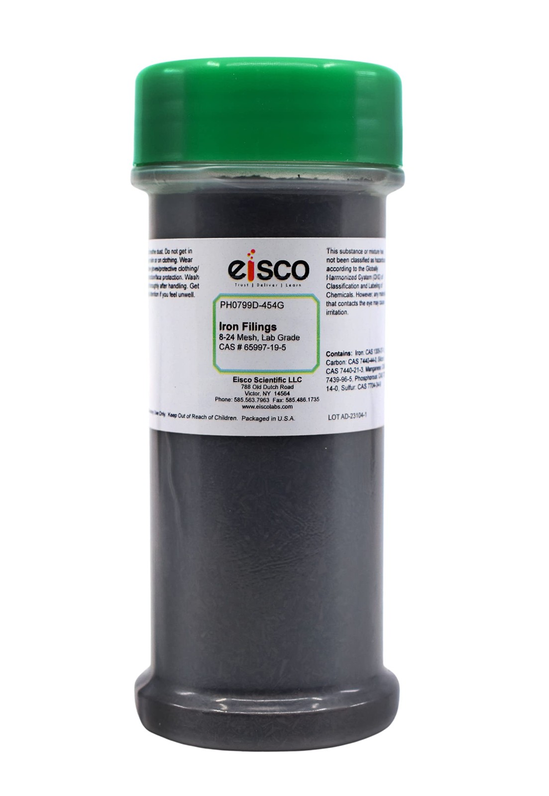 Coarse Iron Filings 1 LB 454g in Sprinkle Bottle – 20 Mesh Iron Shavings for …