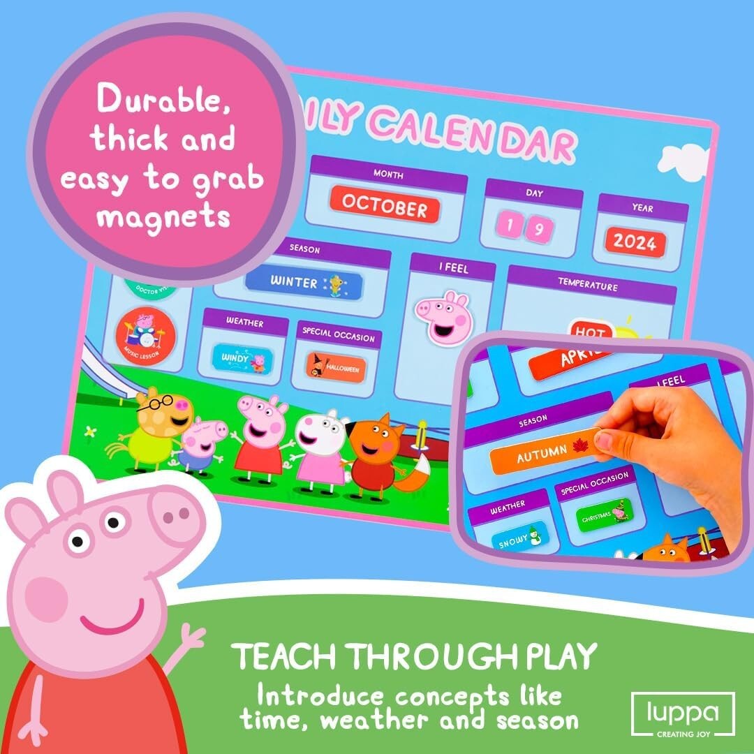 Peppa Pig My First Magnetic Calendar for Kids Preschool Learning ~ New, Sealed