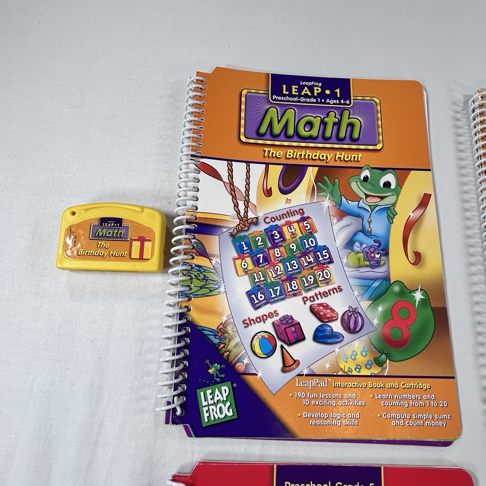 LeapFrog LeapPad Leap 4 Books 3 Cartridge PreK To 1st 4-6 Years Math Reading