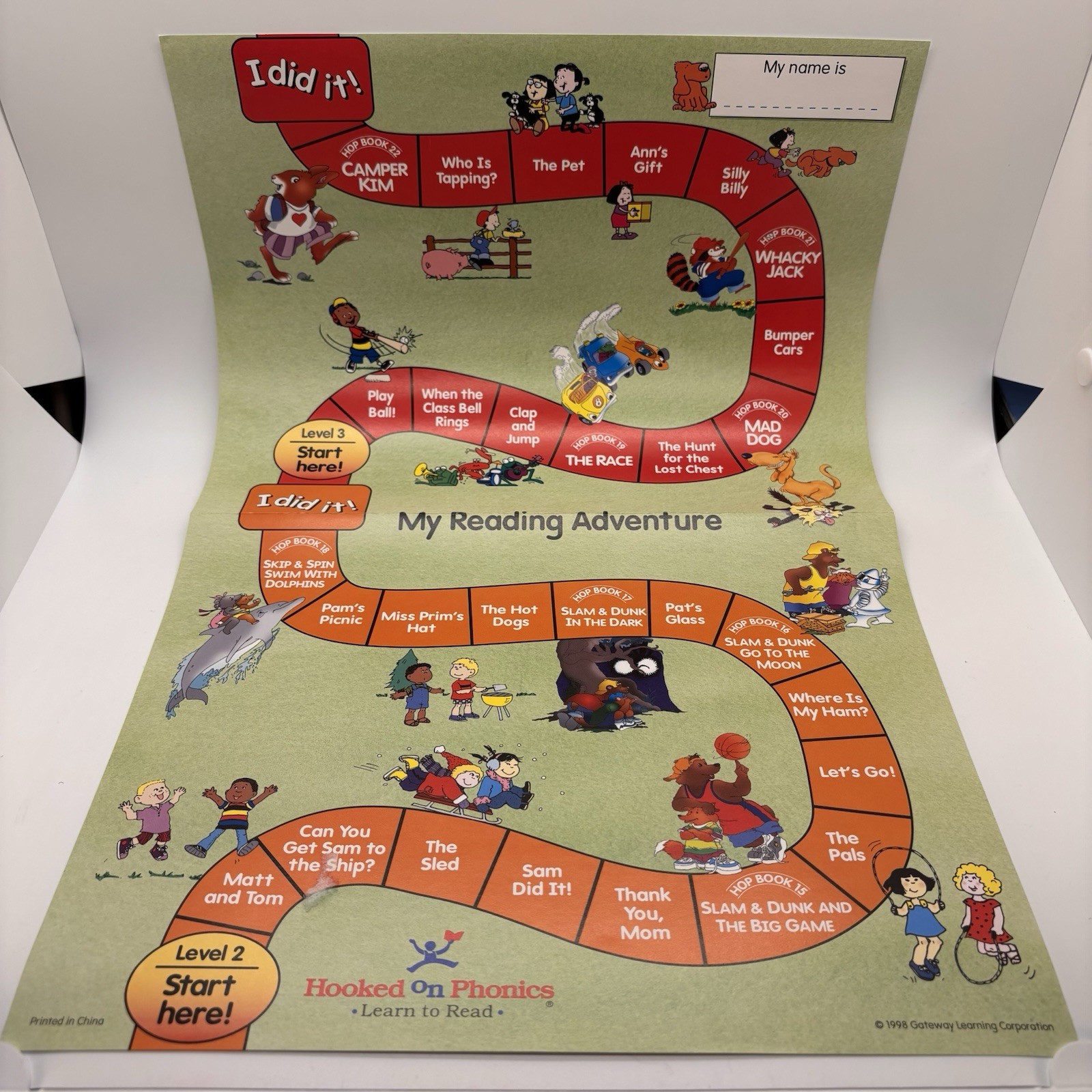 Hooked On Phonics Learn To Read 1998 Progress Tracking Maps Stickers Level 1-5