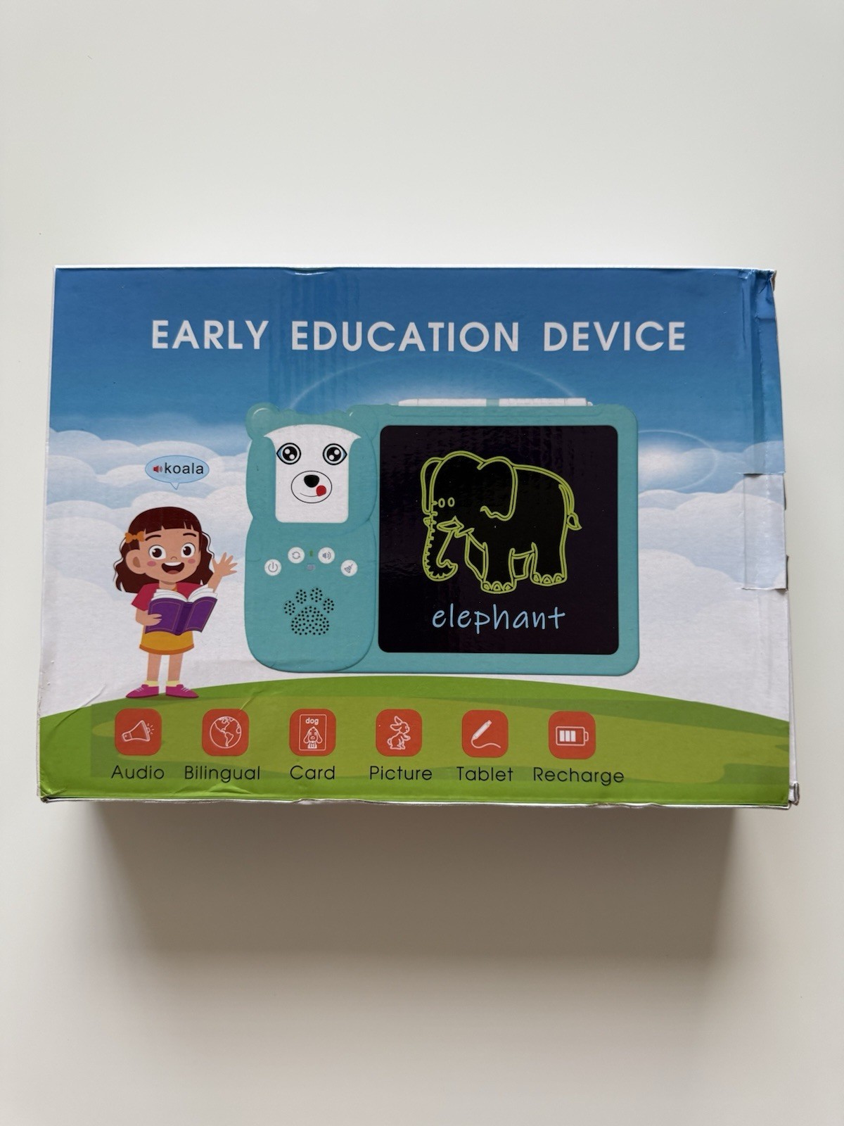 Pink Bilingual Learning Device–Spanish English Tablet with Cards, Writing Board