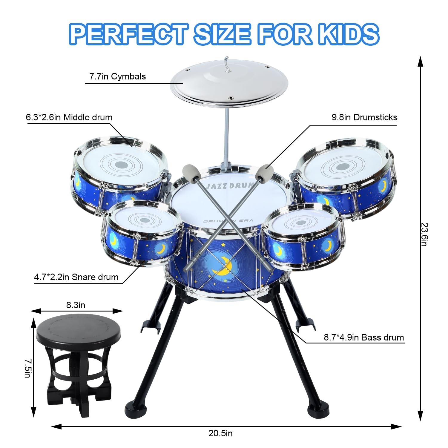 Drum Set for Toddlers 1-3 – Upgraded Kids Musical Toy for 3-5 Years Old Boys…