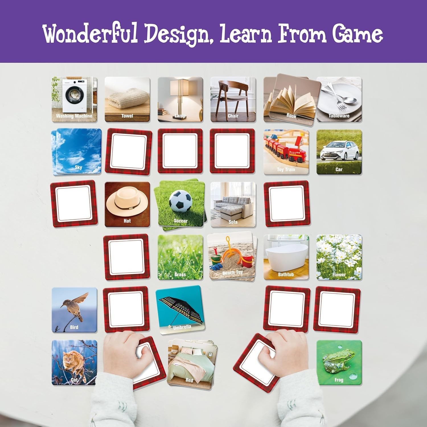 72 PCS Daily Items Matching Game, 36 Designs Everyday Objects Memory Cards En…