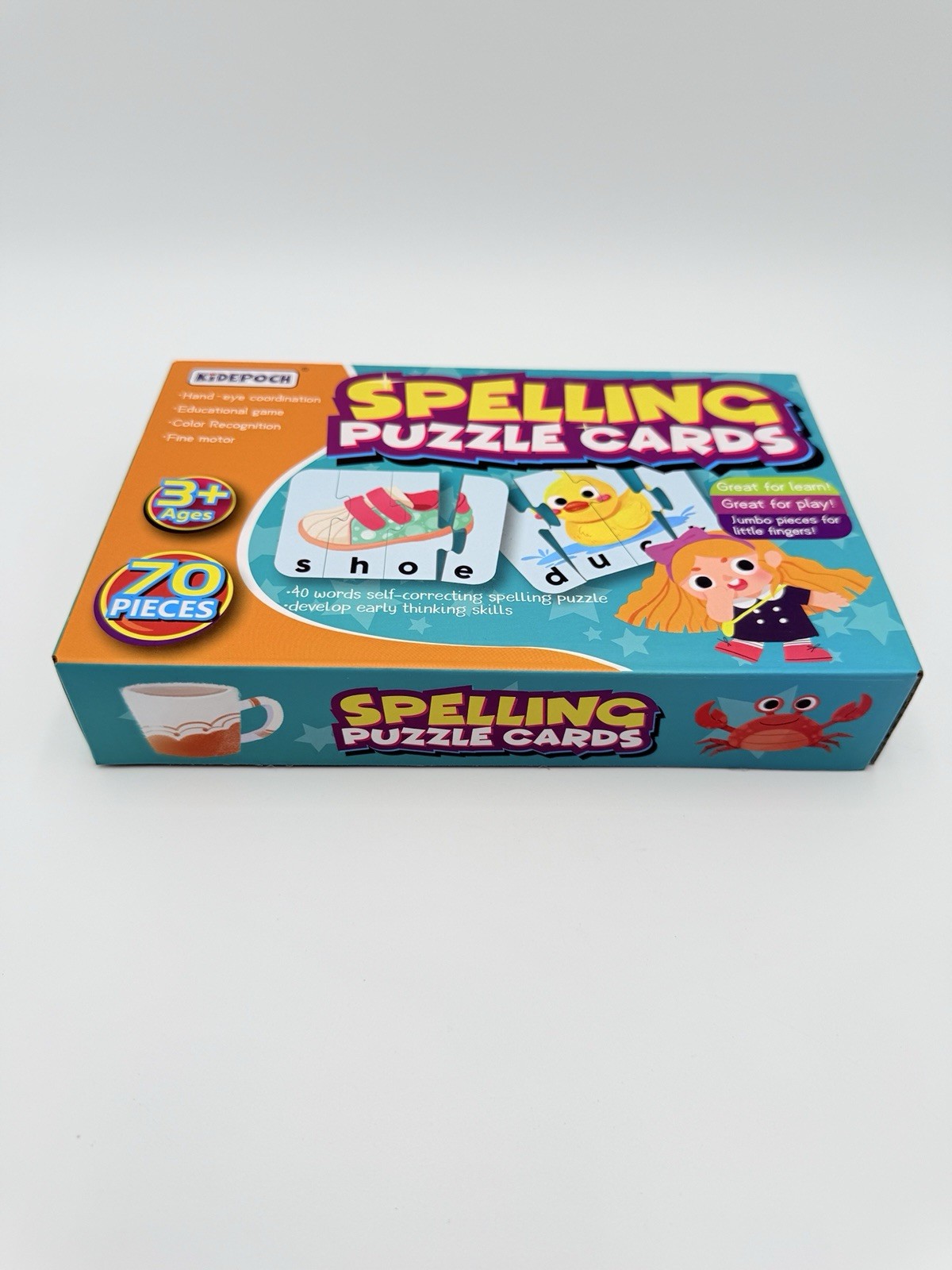 Kidepoch Spelling Puzzle Cards Educational Game 70 pieces