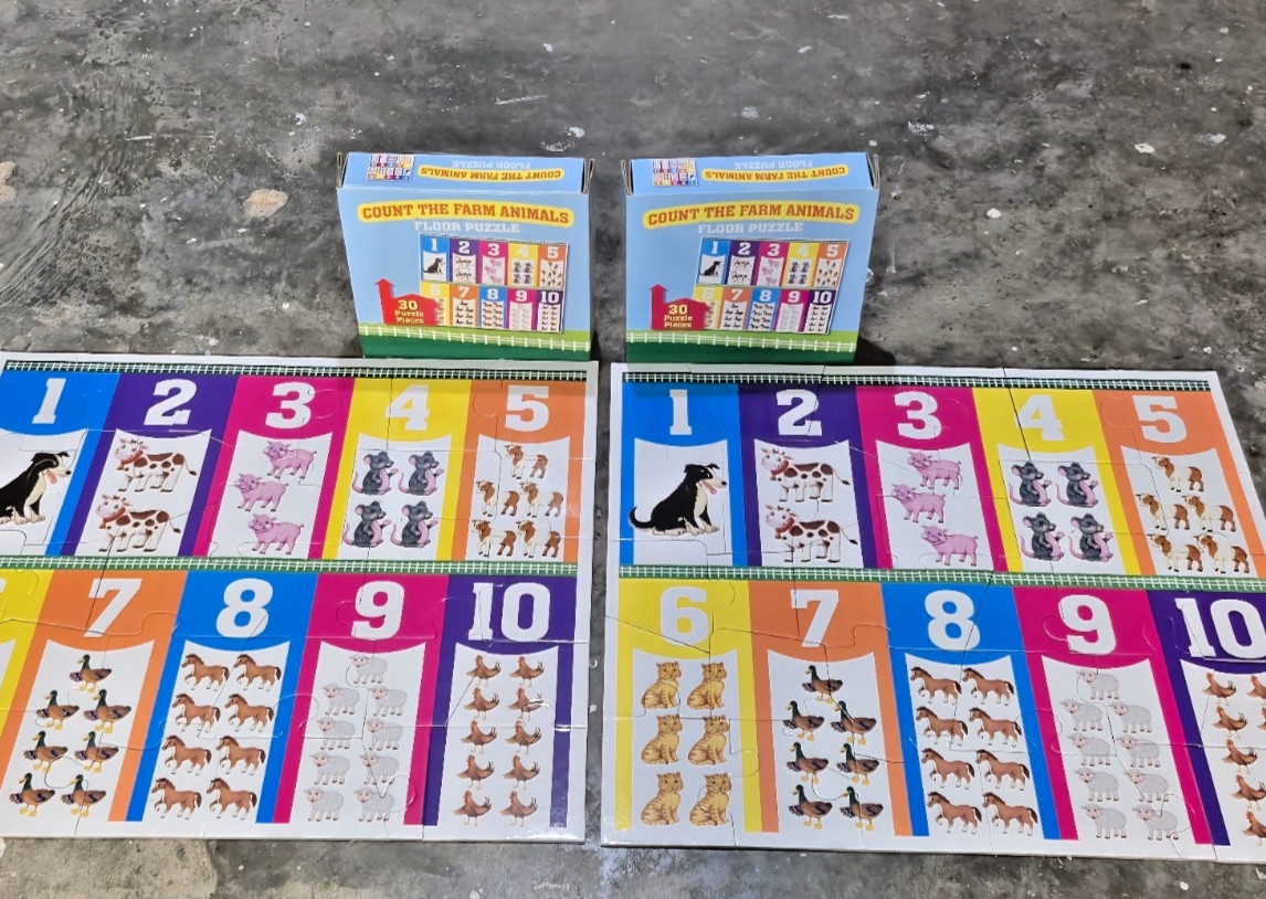 Count The Farm Animals Floor Puzzle 30 Pc – 2ft – Toddler Learning Ages 3+