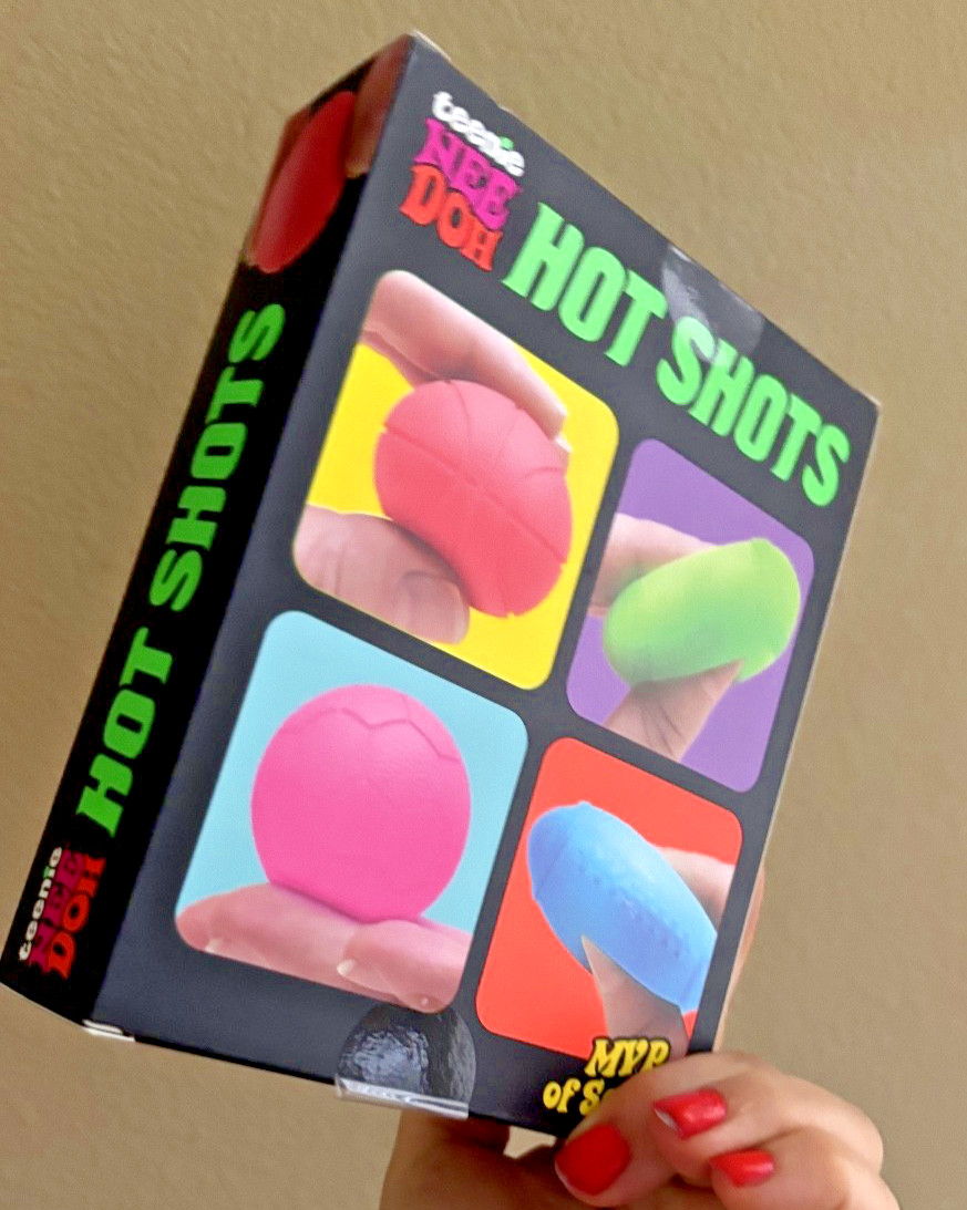 NeeDoh Teenie HOT SHOTS 4-pack, Nee Doh Mini Squishy Stress Balls, Set Of Four