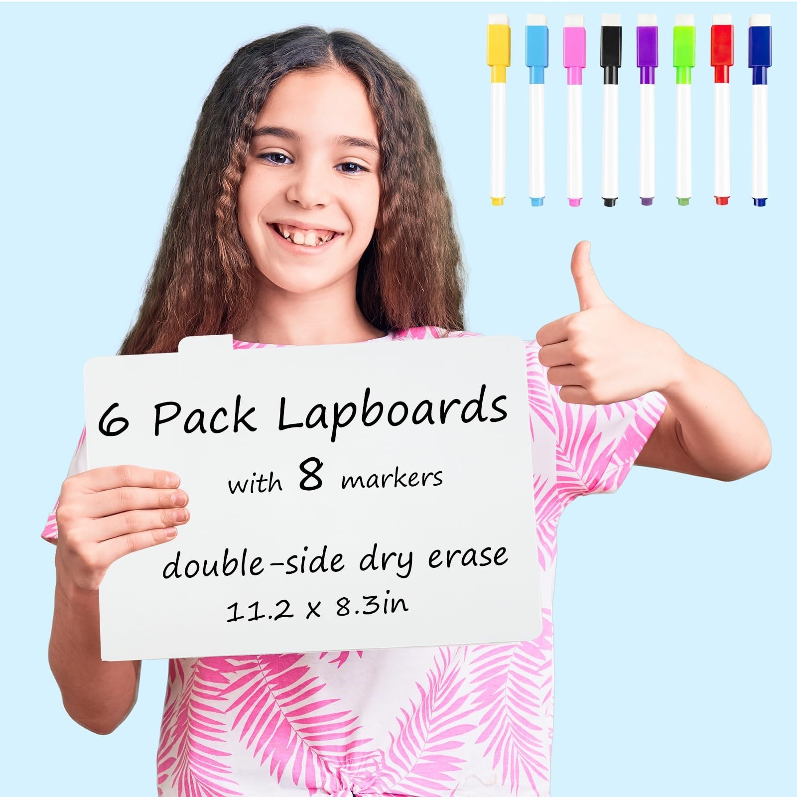 6 Pack Dry Erase LapBoards Double Sided 11.2 x 8.3 Inch Dry Erase Boards with…