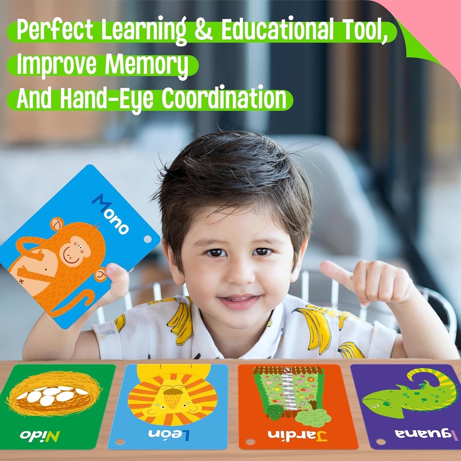 Engaging 51 PCS Spanish Cognitive Flashcards for Early Language Development