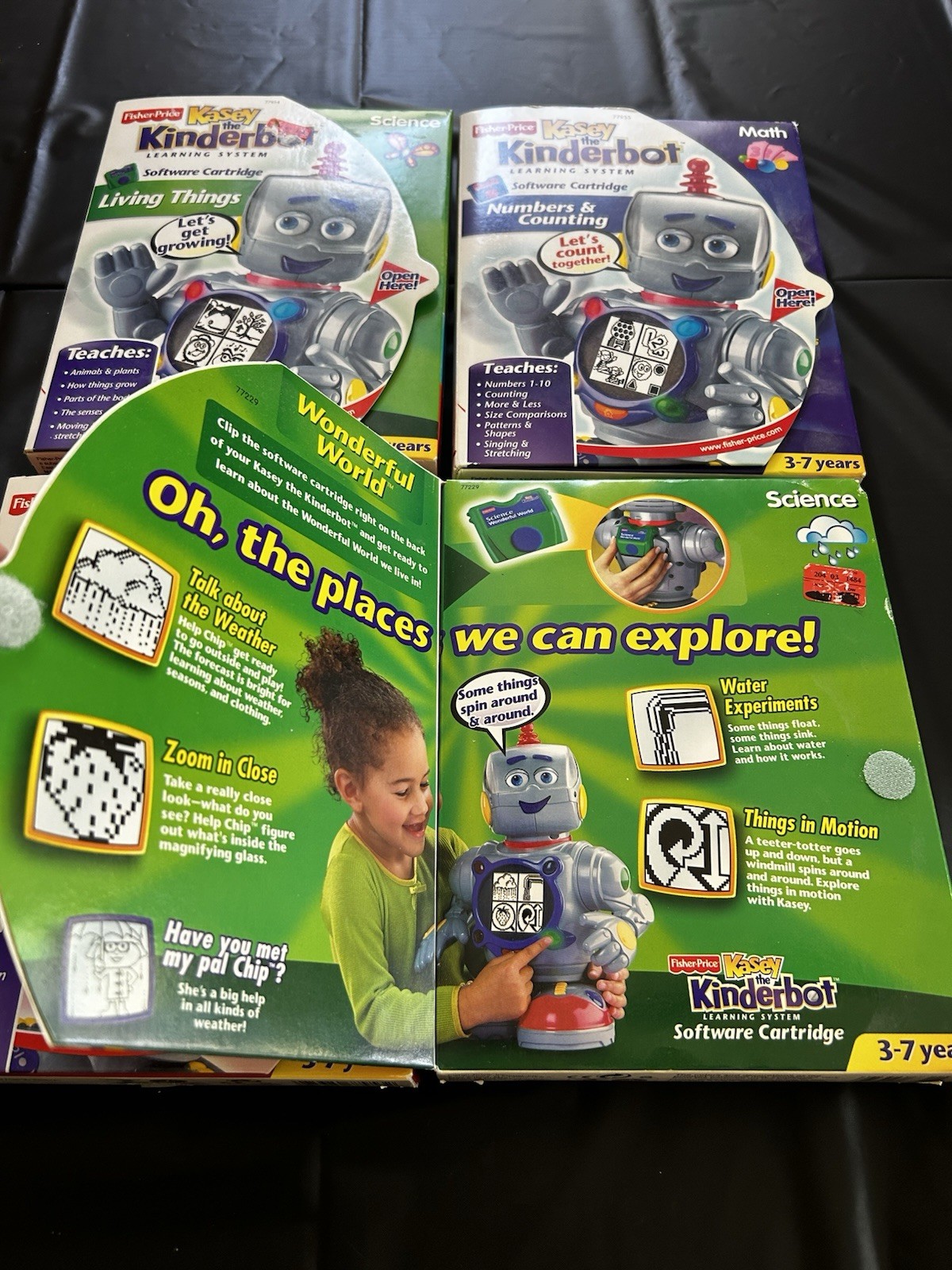 NEW Lot Fisher Price The Kinderbot Kasey Learning Robot Game Cartridges Software