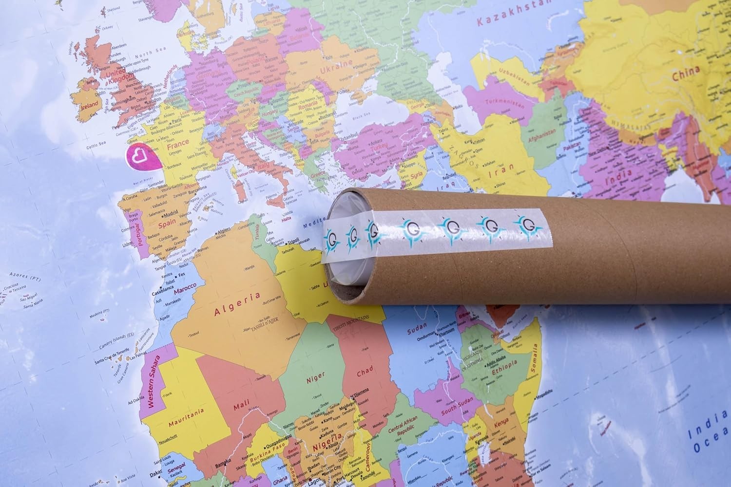 Large World Map (39in X 55in) Full Lamination 2024 New Edition – Educational Map