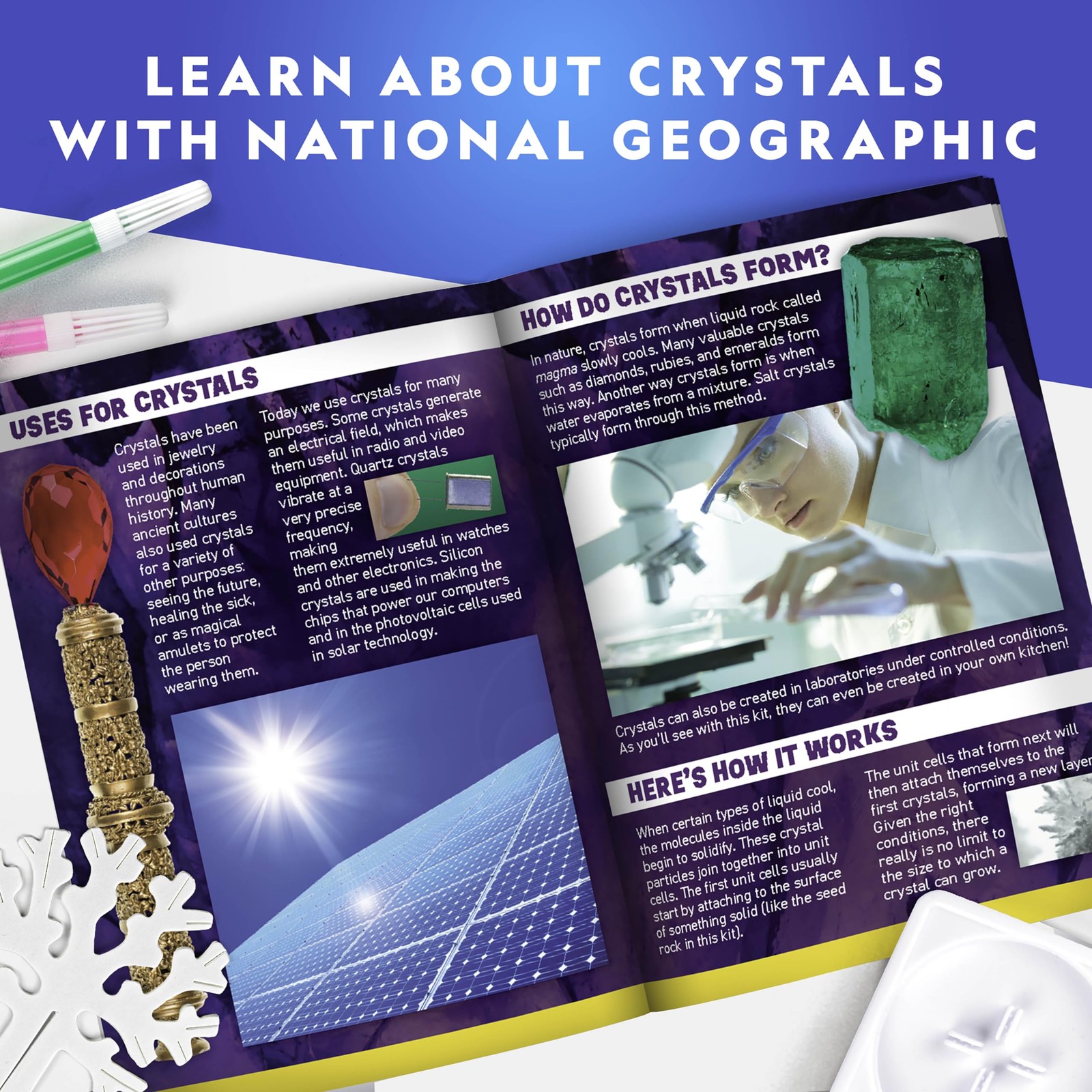 Blue Marble National Geographic Craft Kits For Kids – Crystal Growing Kit Grow