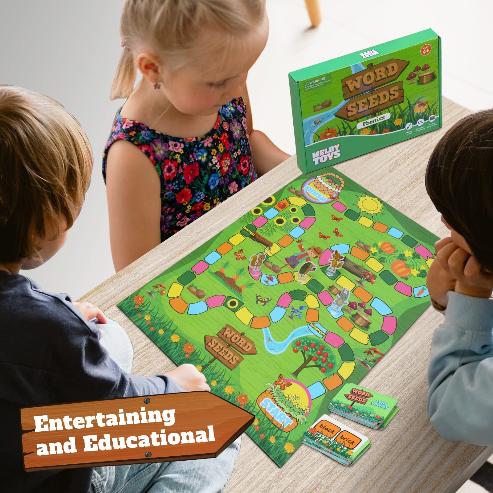 Word Seeds Phonics Game – Fun Reading & Board Games for Ages 4-8, Learn to Re…