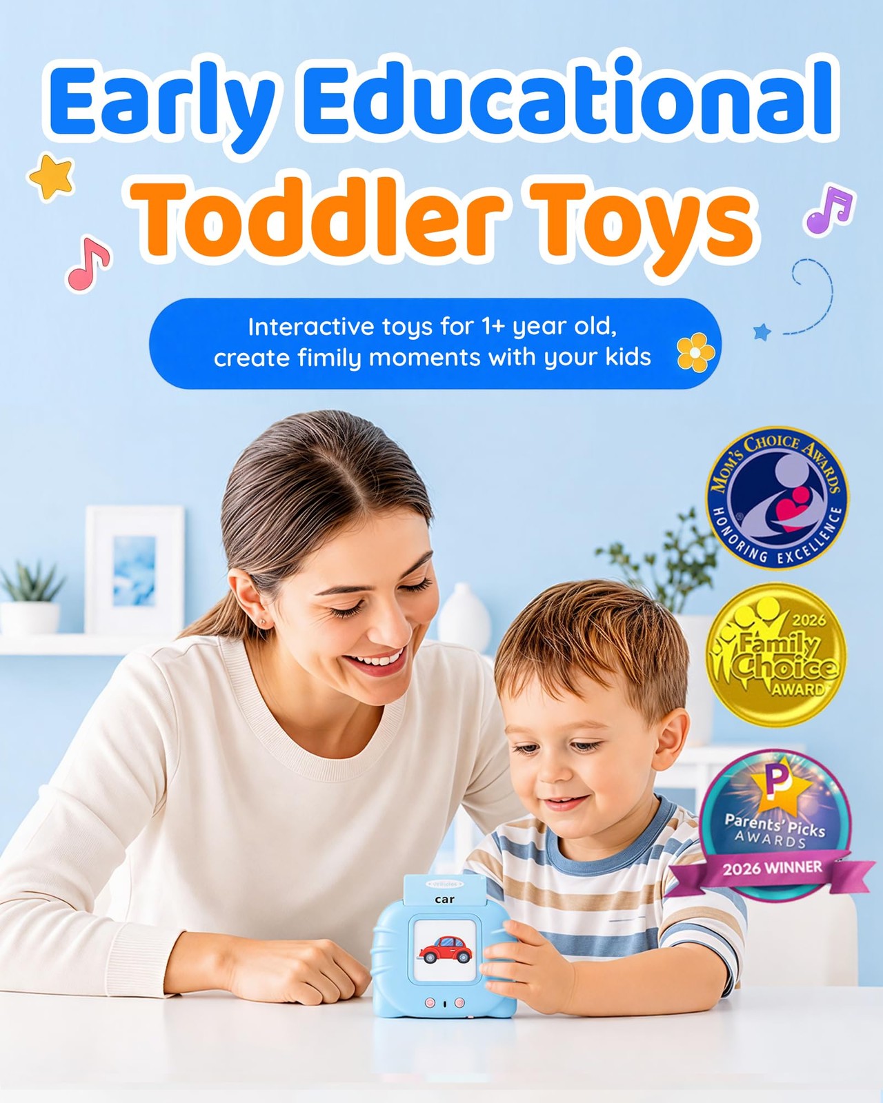 Aullsaty Talking Flash Cards for Toddlers 1-3, Upgraded 248 Sight Words Monte…