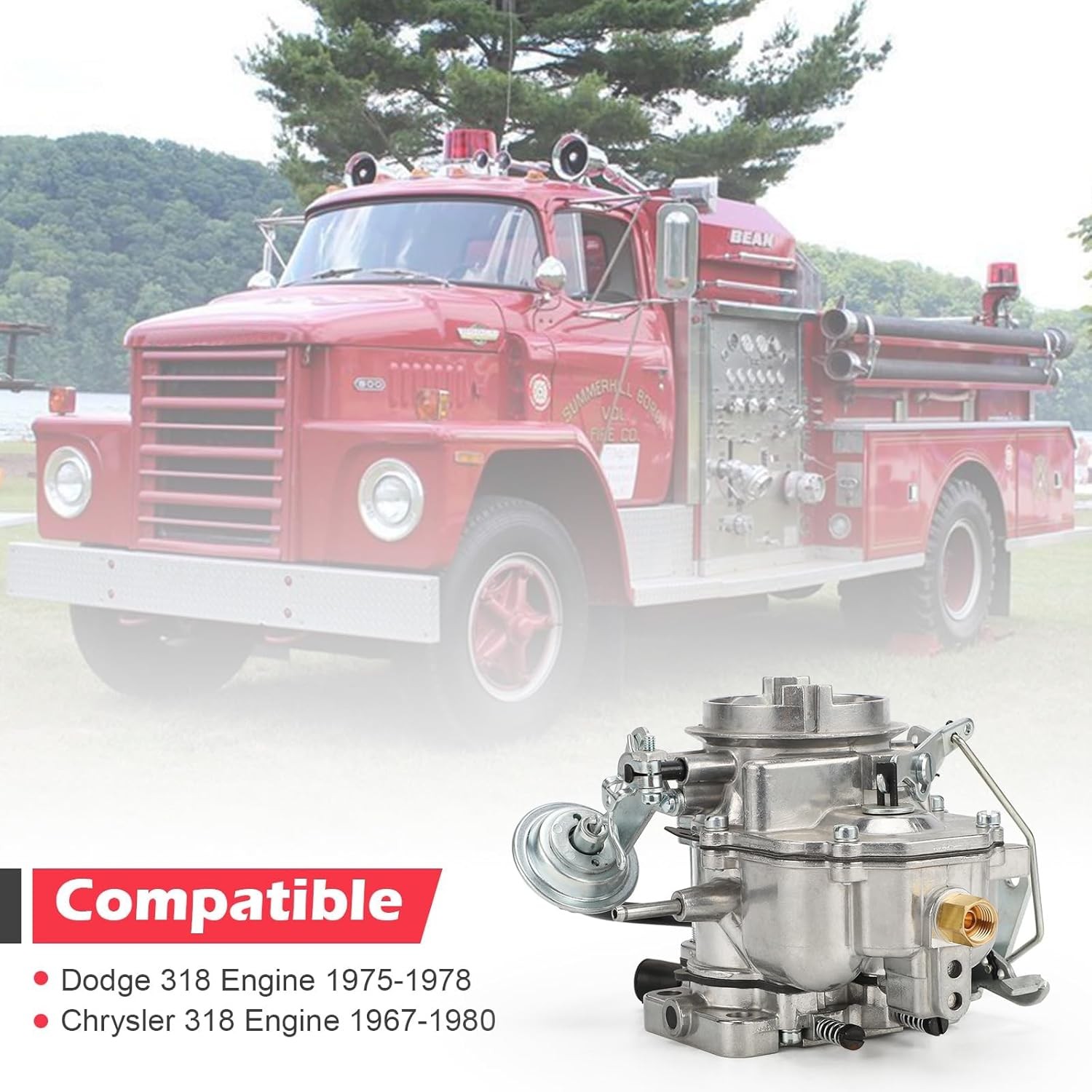2 Barrel Carburetor with Gaskets for Plymouth models & 1966-1973 Dodge Chrysler