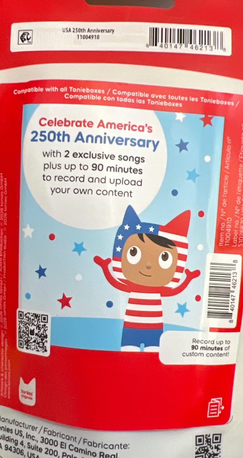 NEW America 250th Anniversary Creative Tonies Figure Exclusive 🇺🇸 Toniebox
