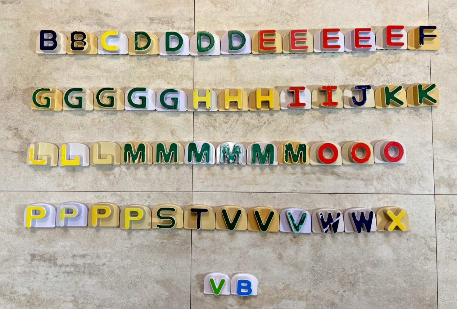 Assorted LeapFrog Fridge Phonics Magnetic Replacement Letters, Lot of 52