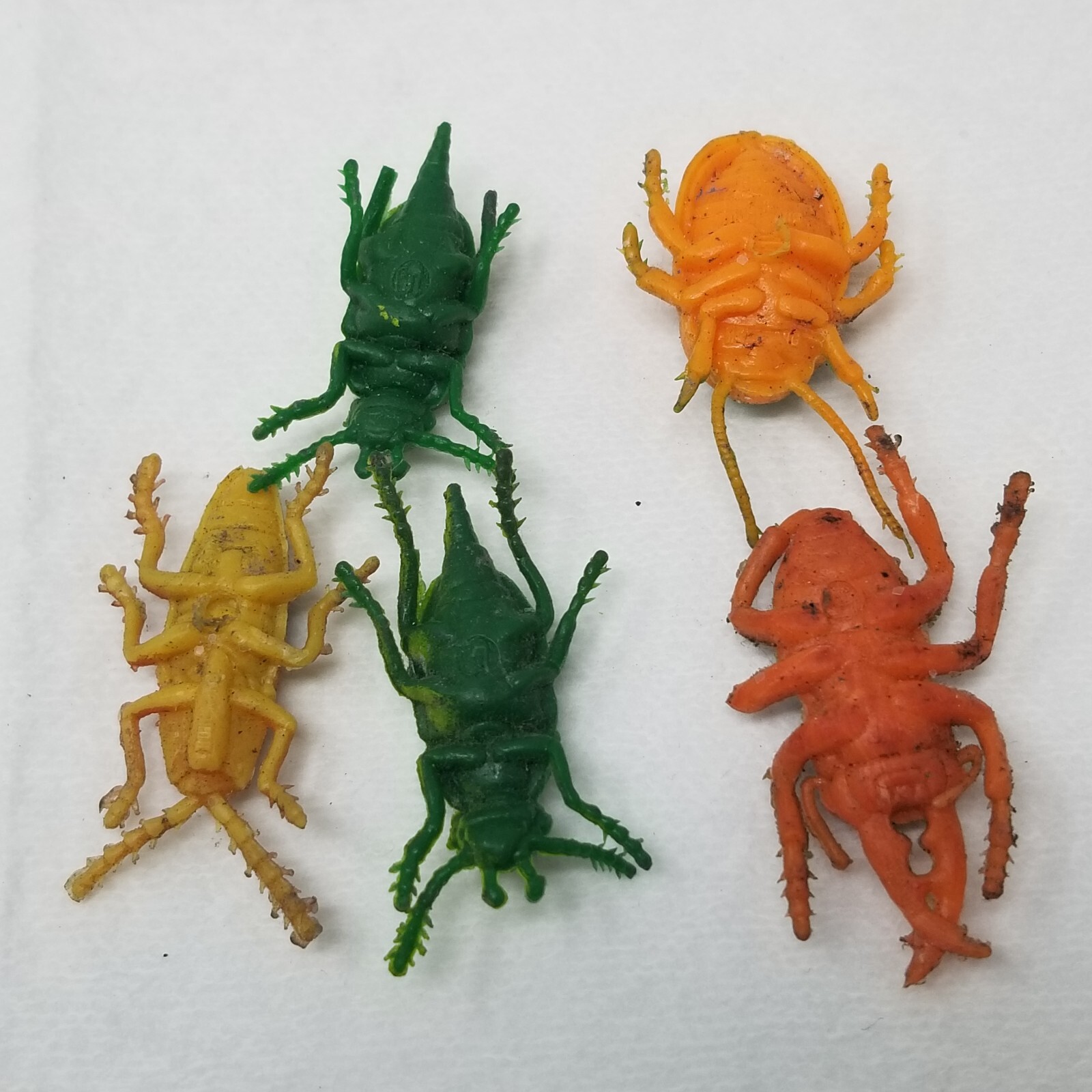 Insects Bendable Plastic Set of 5 1960s Hong Kong Colorful Disgusting