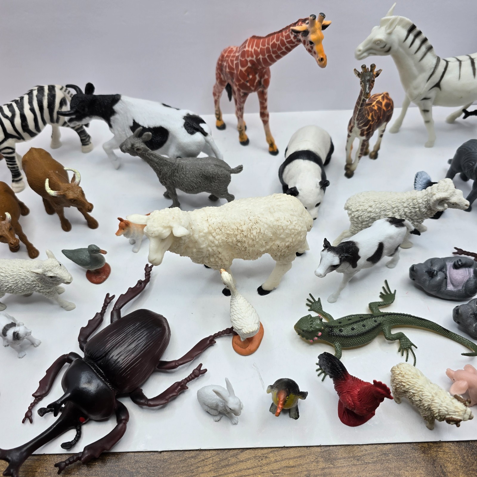 Lot Of 44 Various Land, Farm, Animal, Bugs Figures Vintage Modern Plastic Toys