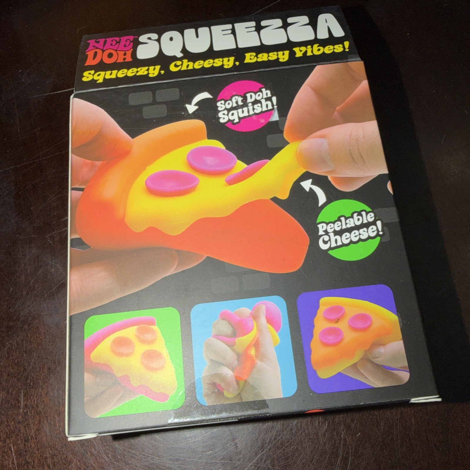 Authentic Schylling NeeDoh 🔥 Squeeza Pizza Soft Doh Squishy Toy Pink Crust