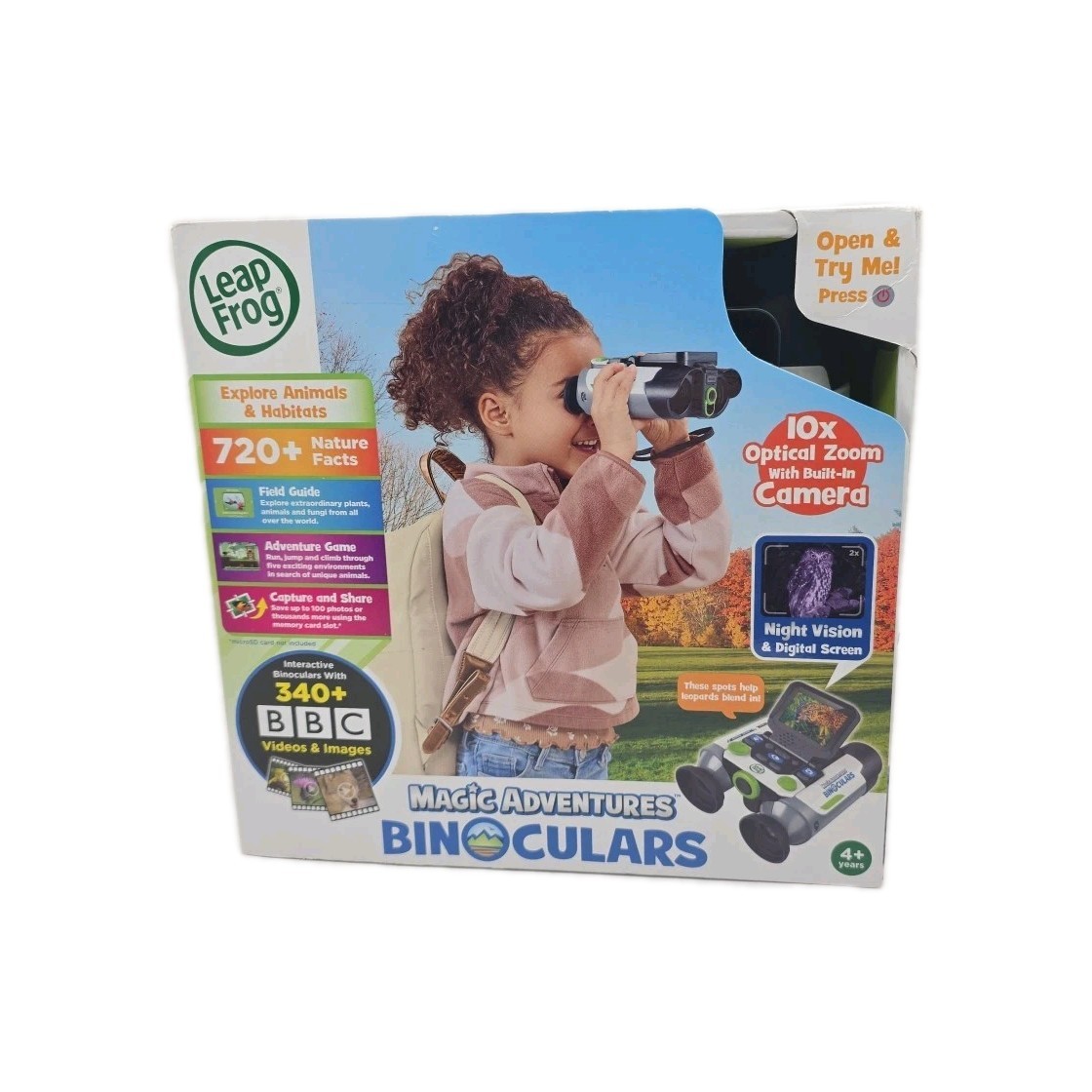 Leap Frog Magic Adventures Binoculars W/Screen Capture Night Vision For Kids New