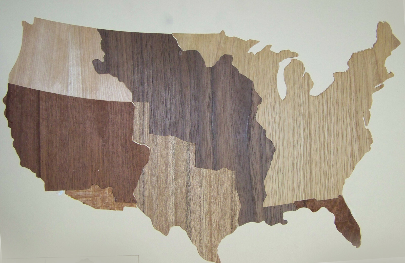 SUPER Educational HISTORY 1783-1968 MAP, Handi-Wood by U.S. Plywood, 17×22