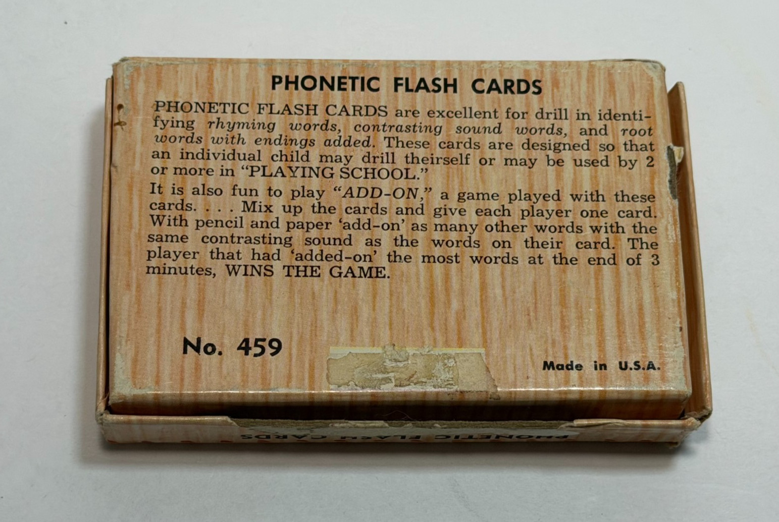 Vintage 1960s Phonetic Flash Cards Warren Paper Built Rite No. 459