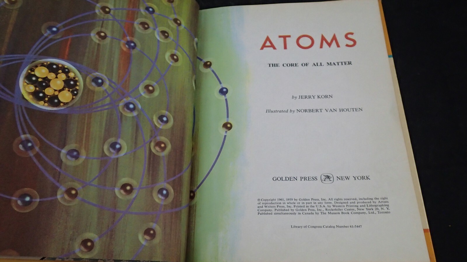 Vintage Library Of Knowledge Atoms, Hardcover 1961 VG+ Korn