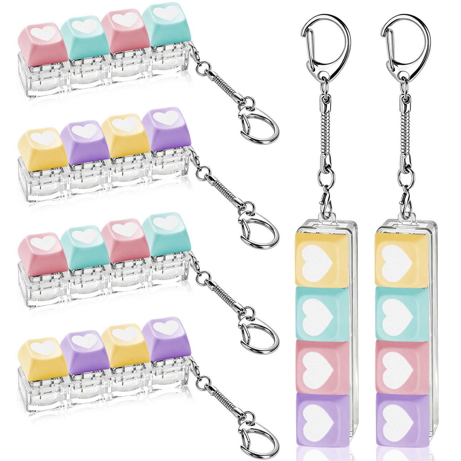 Sariiraw 6 Pcs Mini, Multicolor Pastel (Blue, Pink, Purple, Yellow-green)